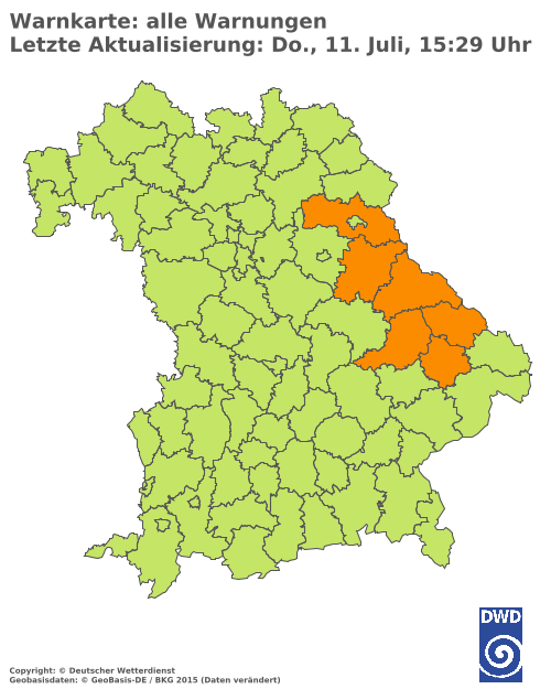 Aktuelle Wetterwarnungen für  Berchtesgadener Land